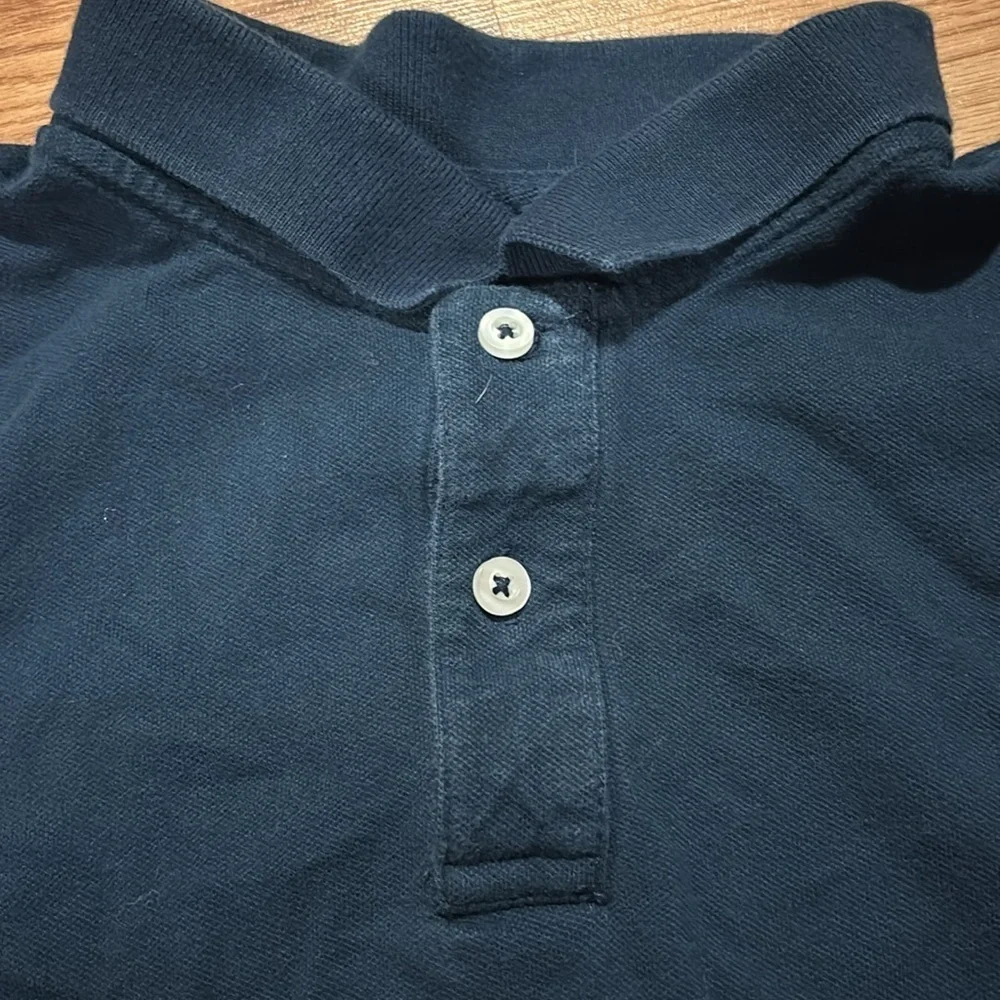 Wonder Nation boy 14/16 collared short sleeve polo shirt navy blue with 2 button